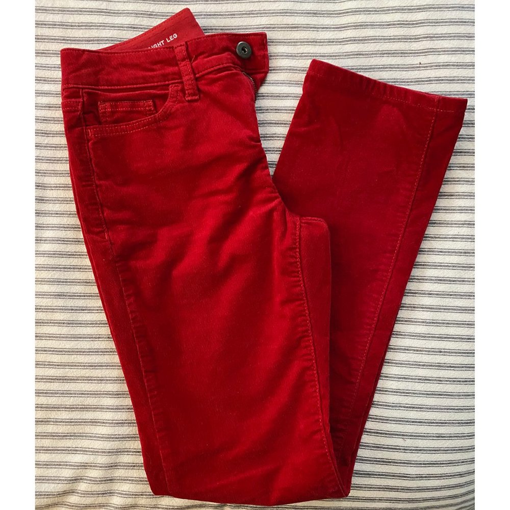 St John's Bay Red Corduroys, Size 4, Straight Leg, Red